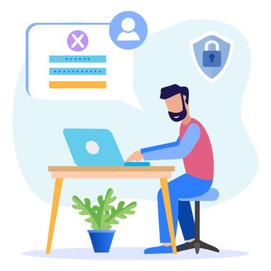 Kullanıcı hesabı mobil ekranında Kavram Giriş sayfasının vektör illüstrasyonu. Web sayfaları, pankartlar, sunumlar, sosyal medya, belgeler, posterler için giriş formları ve giriş tuşlarına sahip masaüstü bilgisayarı.