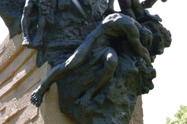 Kiev, Ukrayna 15 Mayıs 2021: Nazi toplu katliamı yapılan Babi Yar anıtı Roman, Yahudi ve Sovyet savaş esirlerinin 2.