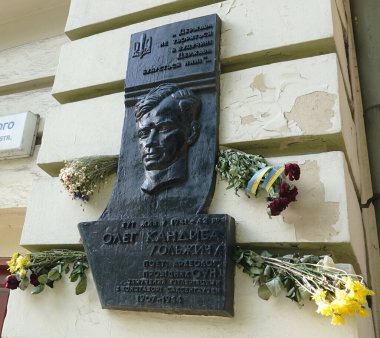 Kiev, Ukrayna 14 Haziran 2021: Oleg Olzhych (Oleg Alexandrovich Kandyba) - Ukraynalı arkeolog, şair ve çevirmen, Ukraynalı Milliyetçiler Örgütü eylemcisi