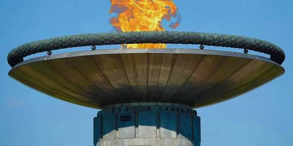 Киев Украина Октября 2021 Года Памятник Вечному Огню Эпохи Ссср — стоковое фото