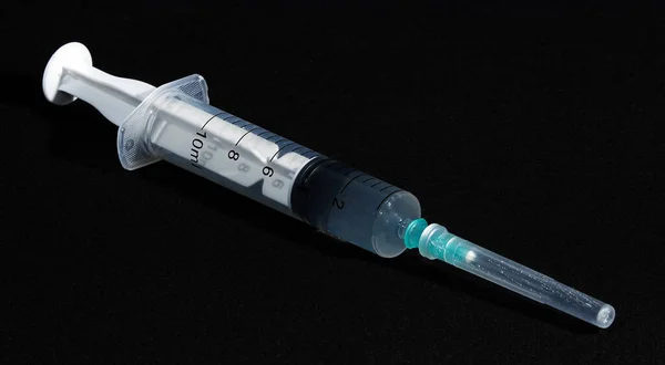 Covid Koronavirová Vakcína Injekční Stříkačka Naplněné Pro Vakcinaci — Stock fotografie