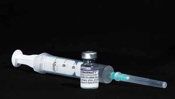 Covid Coronavirus Vaccin Spuit Gevuld Voor Vaccinatie — Stockfoto