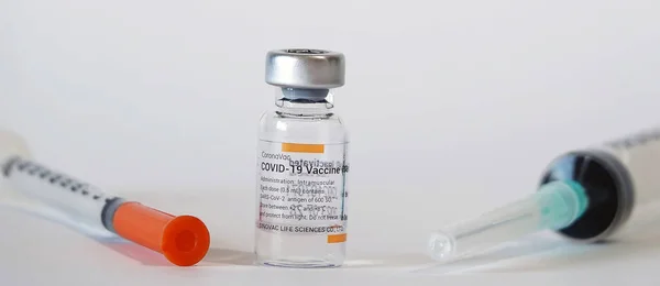 Covid Vacuna Contra Coronavirus Jeringa Para Vacunación —  Fotos de Stock