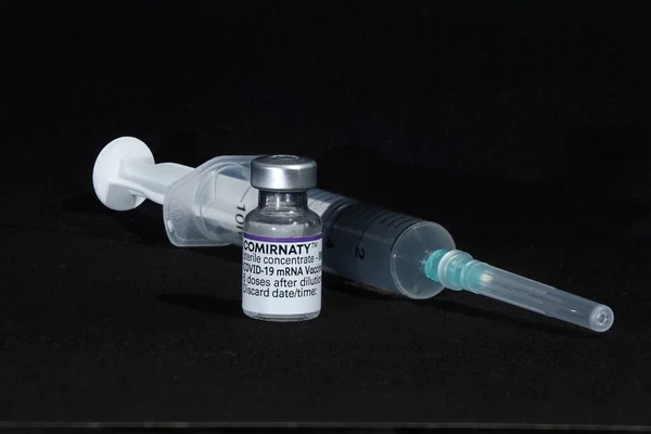 Covid Coronavirus Vaccine Syringe Filled Vaccination — Stock Photo, Image
