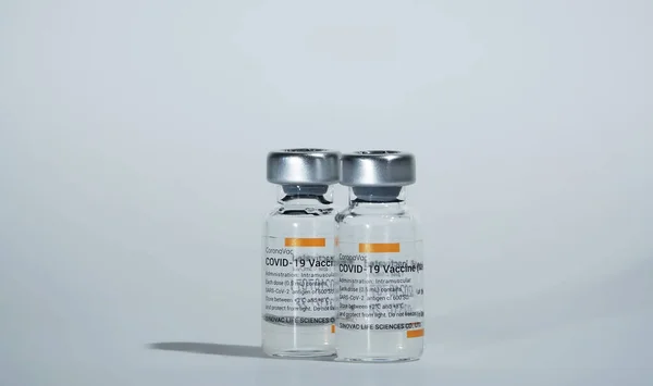 Vaccin Tegen Het Coronavirus Covid Voor Vaccinatie Een Injectieflacon — Stockfoto