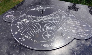 Kiev, Ukraine June 10, 2021: Large sundial in the city of Kiev