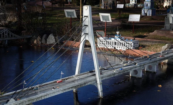 Kijev Ukrajna November 2021 Museum Miniatures North Bridge Kiev — Stock Fotó