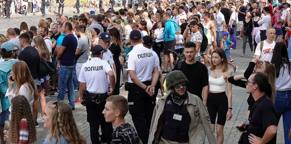 Киев Украина Августа 2021 Года Люди Праздновании Летия Независимости Украины — стоковое фото