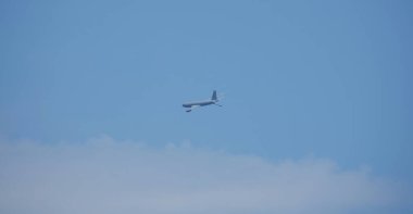 Kyiv, Ukrayna 24 Ağustos 2021: Kiev üzerinde Ukrayna 'nın 30 yıllık bağımsızlığını kutlayan tanker uçağı