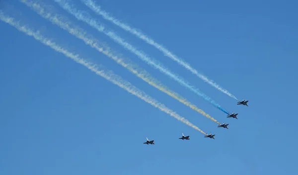 Kiev Oekraïne Augustus 2021 Fighter Mig Bij Viering Van Jaar — Stockfoto