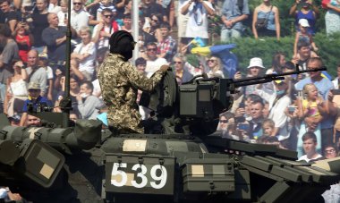 Kyiv, Ukrayna 24 Ağustos 2021: Tank 