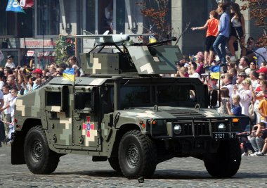 Kyiv, Ukrayna 24 Ağustos 2021: İnsansız kompleks Leleka-100 Ukrayna 'nın 30 yıllık bağımsızlığını kutluyor