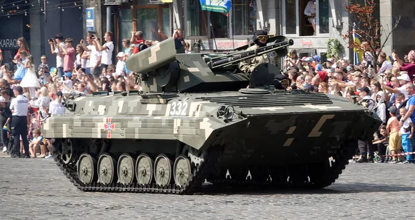 Kiev Ucrânia Agosto 2021 Veículo Infantaria Blindada Bmp 1Ds Celebração — Fotografia de Stock