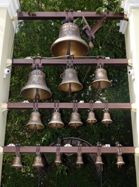 Kyiv, Ukrayna 6 Temmuz 2021: St. Çan Çanı Kyiv şehrinde Ostrog 'un Harika İşçisi Basil