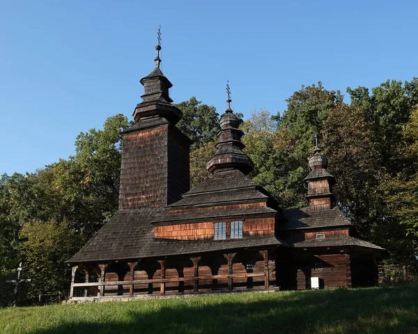 Kyjev Ukrajina Září 2021 Skanzen Starého Dřevěného Kostela — Stock fotografie