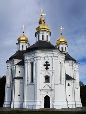 Chernihiv, Ukrayna 7 Ekim 2021: Chernigov, Ukrayna 'daki Catherine Kilisesi