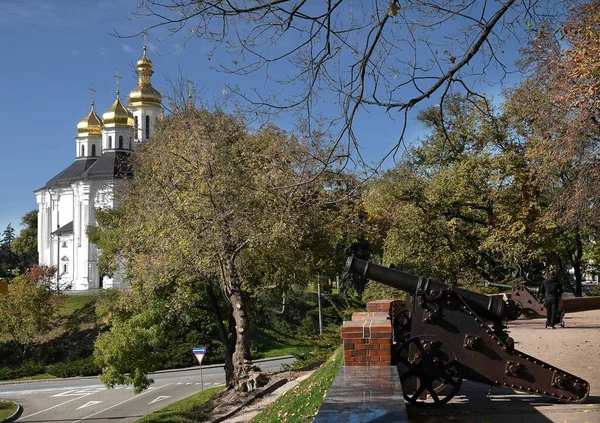 Chernihiv,  Ukraine October 7, 2021: Catherine Church in the city of Chernigov in the city of Chernigov Ukraine