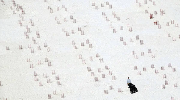 Kyiv, Ukrayna 28 Temmuz 2020 Kyiv 'deki su geçirmezlik ve hazırlık döngüsünün sıfır döngüsü şantiyesi