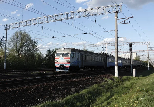 Kyiv Ukraine May 2021 Railway Tracks Train — Stock Photo, Image