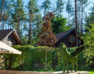 Cultural recreation area decorated with various decorative elements