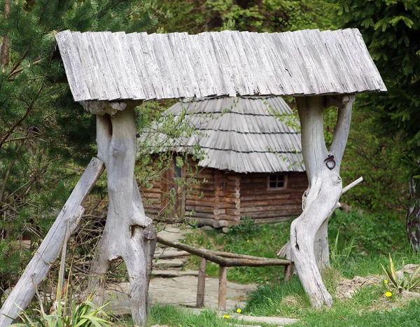 Vintage Wooden Houses High Mountains Transcarpathia Ukraine — Foto Stock