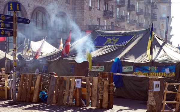 Киев Украина Марта 2014 Баррикады Время Революции Майдане Украинская Революция — стоковое фото