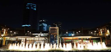 Sharjah, UAE February 24, 2020: at night city buildings and avenues of the city of Sharjah