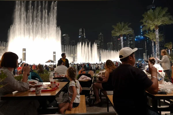 Dubai Uae February 2020 Fountain Tallest Building World Burj Khalifa — Stock Photo, Image