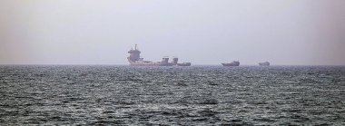 Ships in the sea waters of the Persian Gulf
