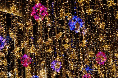 Dubai, UAE February 20, 2020: garland interior in a store in the city of Dubai