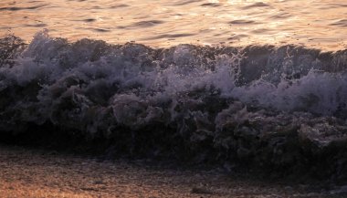Sea big waves on the shore of the Persian Gulf