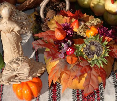 Güzel - Sepetin içinde sonbahar sebze ve meyveleri