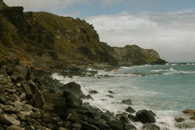 Panoramik manzara, batı yakasından sahil manzarası, Hawaii, Maui, 2022