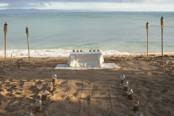 海滨婚礼的全景，从西侧看，夏威夷，毛伊岛，2022年 — 图库照片