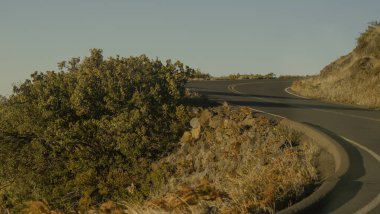 Maui, Hawaii 'deki Haleakala yanardağının panoramik üst görüntüsü