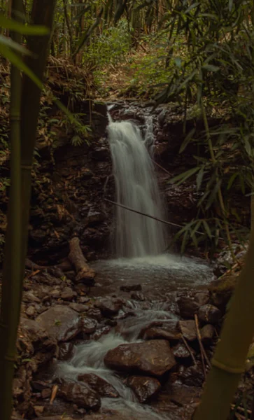 Filmová Scéna Skrytých Vodopádů Haně Maui Hawaji Kvalitní Fotografie — Stock fotografie