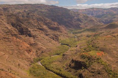 Hawaii, Kauai 'deki Vaimea Kanyonu' ndan panocamik manzara