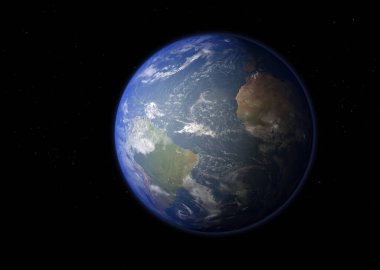 Dünya Gezegeni - NASA tarafından desteklenen bu görüntünün elementleri. 3B görüntüleme.