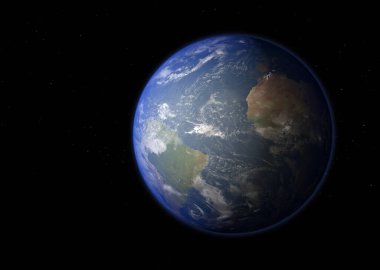 Dünya Gezegeni - NASA tarafından desteklenen bu görüntünün elementleri. 3B görüntüleme.