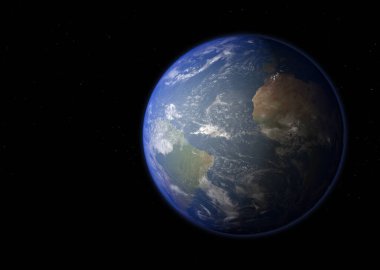 Dünya Gezegeni - NASA tarafından desteklenen bu görüntünün elementleri. 3B görüntüleme.