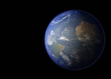 Dünya Gezegeni - NASA tarafından desteklenen bu görüntünün elementleri. 3B görüntüleme.