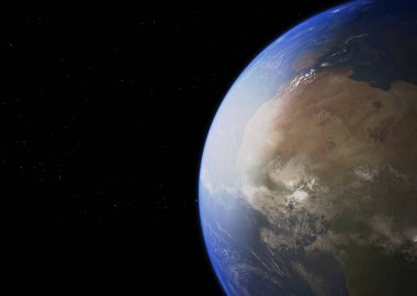 Dünya Gezegeni - NASA tarafından desteklenen bu görüntünün elementleri. 3B görüntüleme.