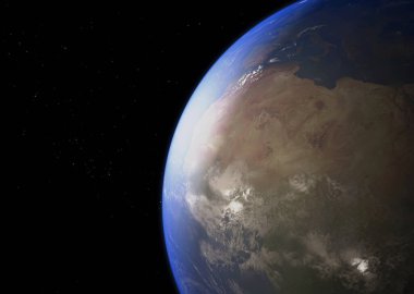 Dünya Gezegeni - NASA tarafından desteklenen bu görüntünün elementleri. 3B görüntüleme.