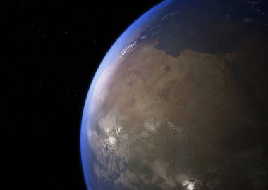 Dünya Gezegeni - NASA tarafından desteklenen bu görüntünün elementleri. 3B görüntüleme.