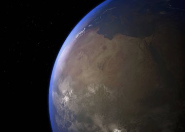 Dünya Gezegeni - NASA tarafından desteklenen bu görüntünün elementleri. 3B görüntüleme.