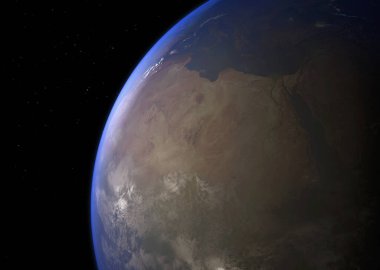 Dünya Gezegeni - NASA tarafından desteklenen bu görüntünün elementleri. 3B görüntüleme.