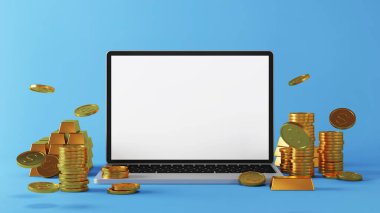 Not defteri altınla çevrili. 3B görüntüleme.