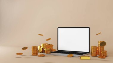 Not defteri altınla çevrili. 3B görüntüleme.