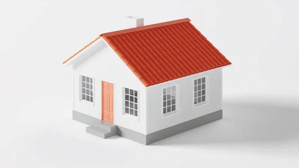 房子的白色背景 3D渲染 免版税图库图片
