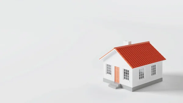 房子的白色背景 3D渲染 图库照片